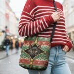 Women's Christmas Crossbody Bag - Polyester Velvet - Image 2