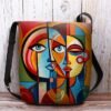 Women's Abstract Art Crossbody Bag – Colorful Cubist
