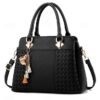 30Pcs Women's Faux Leather Handbag with Tassel Charm and Textured