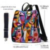 Large Capacity Colorful Abstract Art Print Multi-Carry Backpack