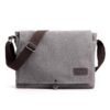Men's Brown Canvas Messenger Bag with Adjustable Shoulder