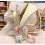 Girls' Yellow and Pink School Backpack with Plush Teddy - Image 2