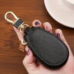 Faux Leather Zipper Key Case – Compact Key Organizer with - Image 7