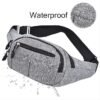Unisex Multi-Pocket Canvas Crossbody Waist Bag, Adjustable Belt
