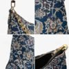 Women's Vintage Floral Print Shoulder Bag with Gold Chain