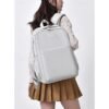 Unisex White Waterproof Laptop Backpack with Padded Compartment,