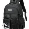 Unisex Waterproof School Backpack with Multi-Pocket Design and