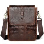 Men's Luxury Crocodile Embossed Leather Satchel -