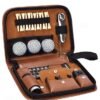 Portable Golf Accessories Organizer – Leather Travel Case with