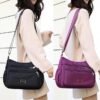 Women's Lightweight Nylon Crossbody Bag - Multi-Pocket