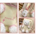 Girls' Yellow and Pink School Backpack with Plush Teddy - Image 6
