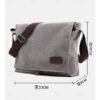 Men's Brown Canvas Messenger Bag with Adjustable Shoulder