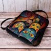 Artistic Cat Print Crossbody Bag – Vibrant Abstract Design