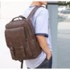 Men's Vintage Faux Leather Backpack – Large Capacity