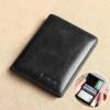 Men's Brown RFID Blocking Leather Bifold Wallet with ID