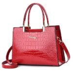 Women's Black Crocodile Pattern Leather Handbag | Elegant - Image 14