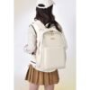 Unisex White Waterproof Laptop Backpack with Padded Compartment,