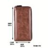 Men's Faux Leather Zipper Wallet with Multiple Card Slots