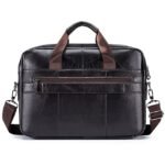 Premium Brown Leather Briefcase - Elegant Business Laptop Bag - Image 17