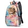 Galaxy Cat Print Backpack with Large Capacity – Cute Animal