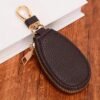 Faux Leather Zipper Key Case – Compact Key Organizer with