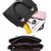 30Pcs Women's Faux Leather Handbag with Tassel Charm and Textured