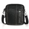 Men's genuine leather messenger bag with zipper pocket,