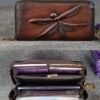 Women's Vintage Brown Leather Wallet with Embossed