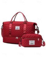 Women's Polyester Quilted Duffel Bag Set, Multiple Colors, - Image 19