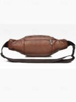 Men's Genuine Leather Waist Bag – Multi-Pocket Crossbody - Image 6