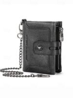Men's Genuine Leather RFID Blocking Wallet with Chain, - Image 15