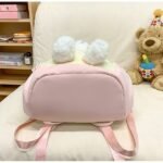 Girls' Yellow and Pink School Backpack with Plush Teddy - Image 3