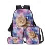 Galaxy Cat Print Backpack with Large Capacity – Cute Animal