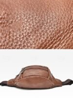 Men's Genuine Leather Waist Bag – Multi-Pocket Crossbody - Image 9