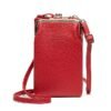 Women's Black Faux Leather Crossbody Bag with Gold Frame