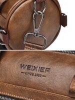 Men's Black & Brown Faux Leather Crossbody Bag – - Image 9