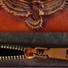Women's Genuine Leather Long Wallet with Carved Eagle