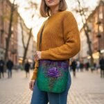 Women's Velvety Polyester Shoulder Bag, Featuring Life Tree - Image 3