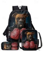 Boys 3-piece Cool Dog Headphones Printed Backpack Set - Stylish