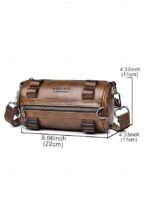 Men's Black & Brown Faux Leather Crossbody Bag – - Image 10