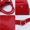 Women's Red Faux Leather Handbag with Gold Lock and Chain