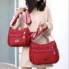 Women's Lightweight Nylon Crossbody Bag - Multi-Pocket