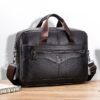 Premium Brown Leather Briefcase - Elegant Business Laptop Bag
