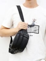Men's Genuine Leather Waist Bag – Multi-Pocket Crossbody - Image 13
