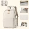 Unisex White Waterproof Laptop Backpack with Padded Compartment,