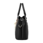 Women's Elegant White Faux Leather Handbag with Gold - Image 4