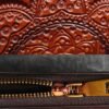 Handmade leather continental wallet with elegant mandala pattern