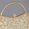 Women's Glitter Evening Clutch Bag – Sparkly Gold Handbag