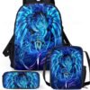 Boys' dragon themed three-piece backpack set, Including