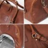 3Pcs Men's Versatile Leather Weekender Bag with Integrated Shoe